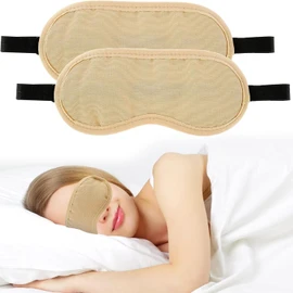 2 Pcs Castor Oil Pack Wrap for Eyes, Castor Oil Pack Wrap Organic Cotton, Reusable Castor Oil Wrap Sleeping Mask Treatment for Detox with Adjustable Elastic Strap Keepatin (Not Included Castor Oil)