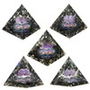 mookaitedecor Amethyst Stone Crystal Pyramid with Obsidian Tumbled Stones Crystal