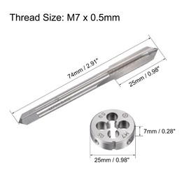 sourcing map Tap M7 x 0.5 mm Thread Cutting Die Alloy Tool Steel