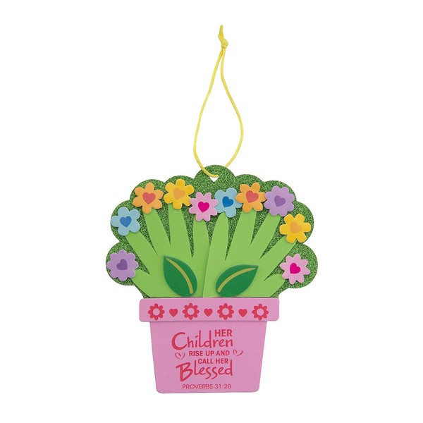 Religious Mother’s Day Flower Pot Handprint Craft Kit, Makes 12