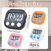 4 PCS Kitchen Timers, Digital Display Loud Alarm with Switch