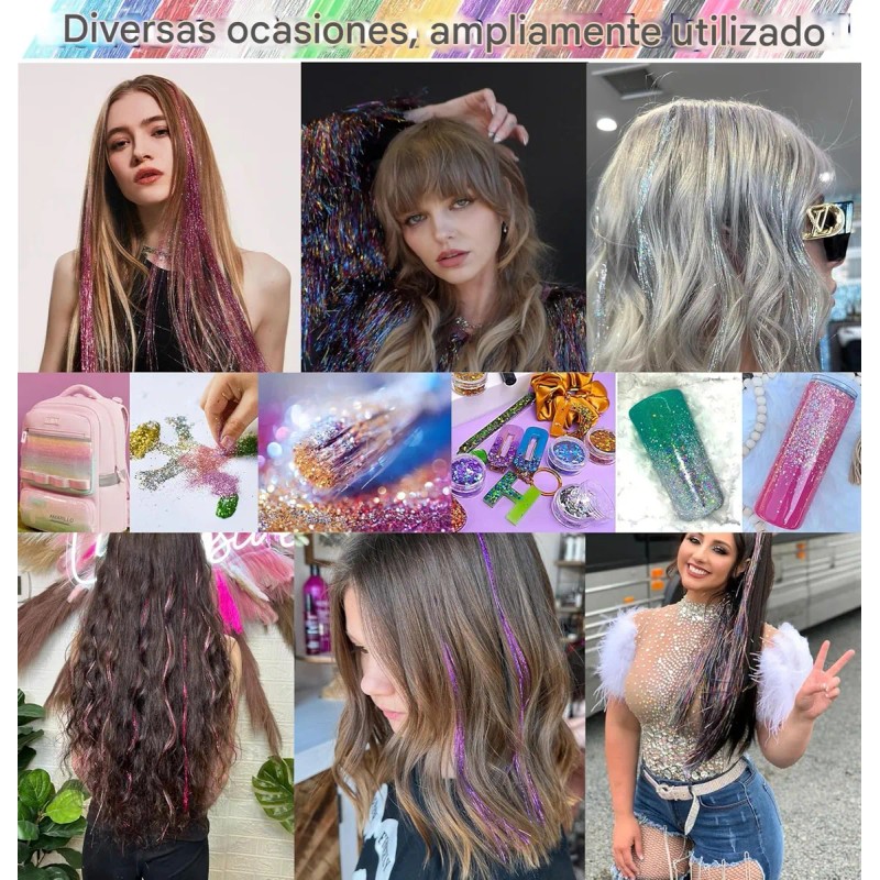 Conjunto De Extensiones De Cabello Con Peluca Brillante 90cm