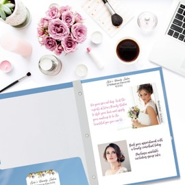 2 Pocket Glossy Light Blue Paper Folders with Prongs, 25 Pack, by Better Office Products, Letter Size, High Gloss Light Blue Paper Portfolios with 3 Prong Fasteners, Box of 25, Light Blue