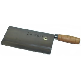 Live Well Chinese Traditional Chef Meat Cleaver Knife with Wooden Handle