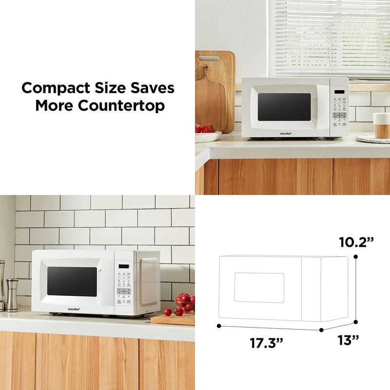 COMFEE' EM720CPL-PM Countertop Microwave Oven with Sound On/Off, ECO Mode