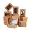 BENECREAT 30 Pack 3.3x2.3x1inch Rectangle Brown Kraft Paper Boxes with