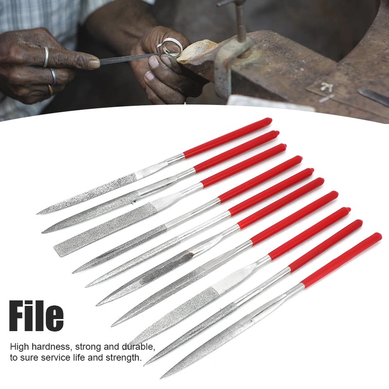 10Pcs Electroplating Shaping File Kit Hand Tools for Woodwork Metal