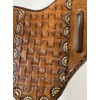 pancake knife sheath hand tooled and painted out of quality