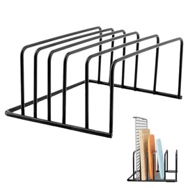 vcsjw Chopping Board Holder with 5 Compartments, Chopping Board Holder, Baking Tray Holder for Cabinet, Chopping Board Organiser Stand, Pot Pan Lid Holder for Kitchen (18.8 x 14 cm x 8.2 cm)