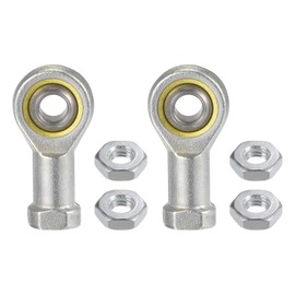 Kozelo Pack of 2 SI8T/K M8 Spherical Plain Bearings - [8 mm Bore, M8 x 1.25 Female Right Thread] Female Spherical Plain Bearing with Lock Nuts, 45# Carbon Steel