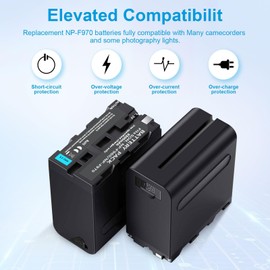 4&6 Pack NP-F970 Batteries 8900mAh and 4/6-Channel Charger Compatible with NP F970, F960, F950, F930, F770, F750, F570, F550, F530, F330 and Handycams, Field Monitor, Video Light (6 Channel&6 battery)