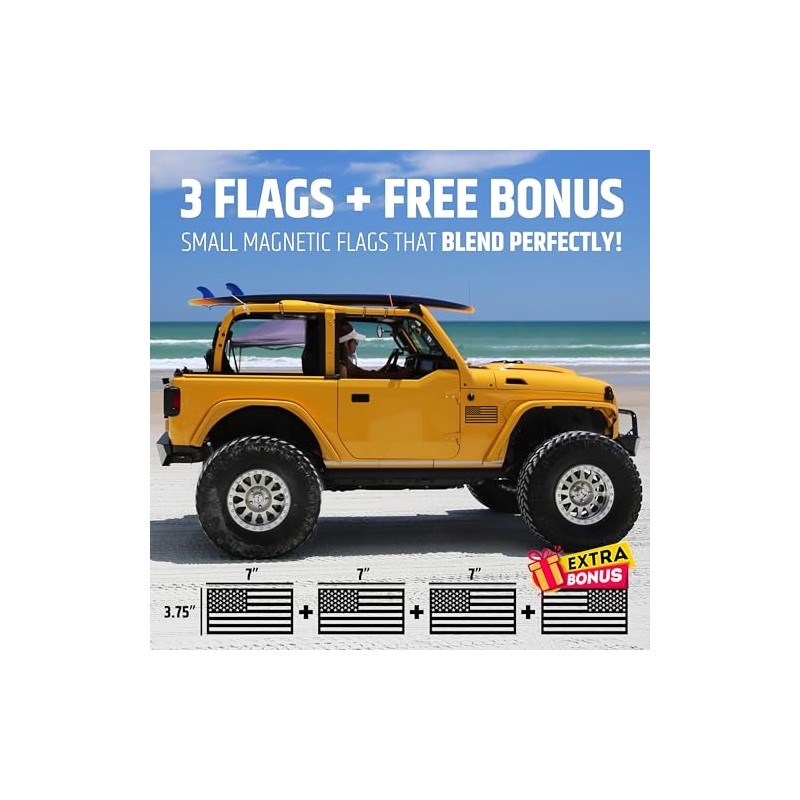 Premium American Flag Magnets for Trucks and Cars (3 Pack)