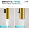 KENES Brushed Gold Single Handle Bathroom Faucet with Pull Out
