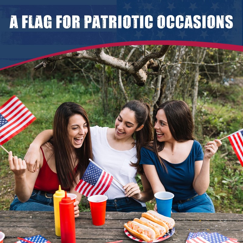 Super Tough Small American Stick Flags 4’’x6’’ | Cotton Outdoor