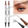 Erinde 2PCS Waterproof Microblading Eyebrow Pen, 4 Fork Tip 3D