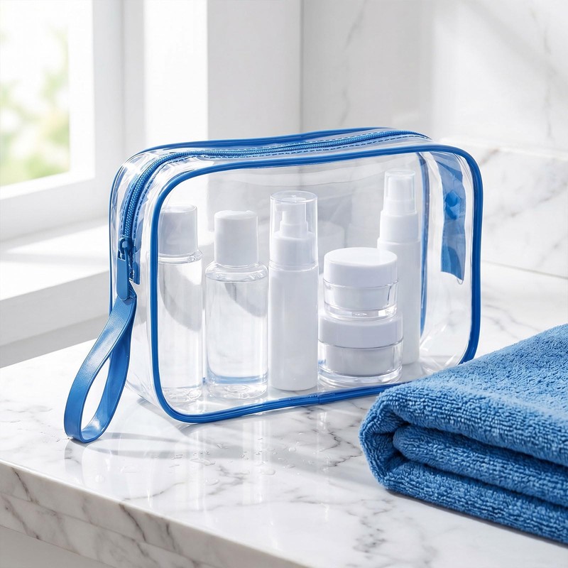 3 Pezzi Busta Trasparente per Liquidi, 20x15x6,5cm Beauty Case Trasparente