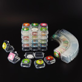 airgoesin 50pcs Tooth Savers, Baby Milk Tooth Holders Box, Storage Boxes, Dental Reward, Dentist Office Gift, adorned with Dental Themed Stickers