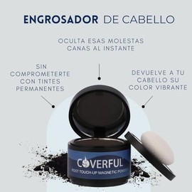 Engrosador de Cabello Rellenador de Barba Maquillaje Temporal Instantaneo Cubre Canas (Black)
