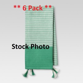 Threshold ** 6 Pack **Mint Stripe Kitchen Towel - Threshold