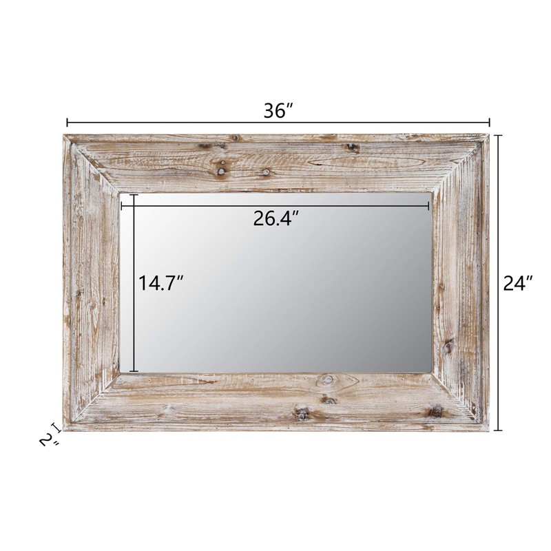EMAISON 36 X 24 inch Wall Mount Wood Frame Bathroom