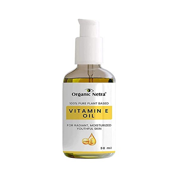 Organic Netra 100% Pure Plant Based Vitamin E Oil For
