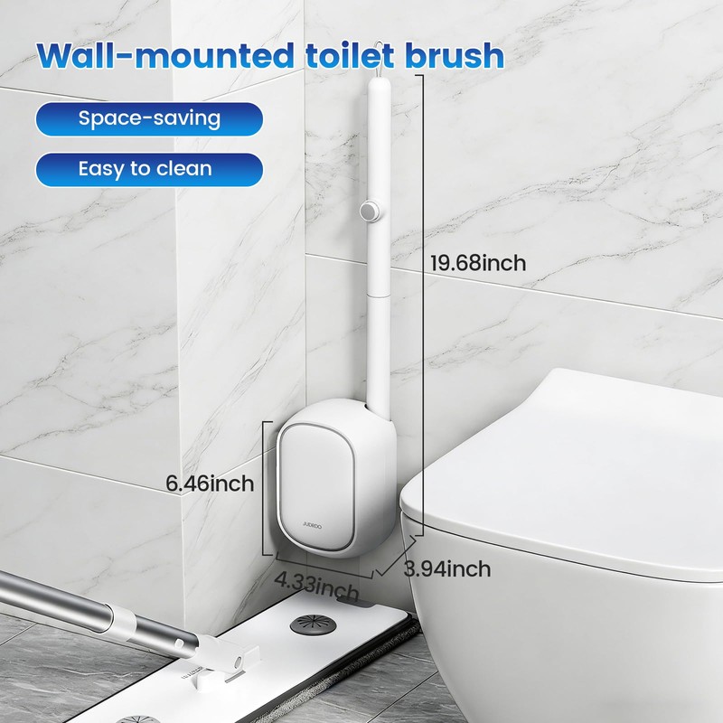 2 Pack Disposable Toilet Brush with 48 Refills, Toilet Bowl