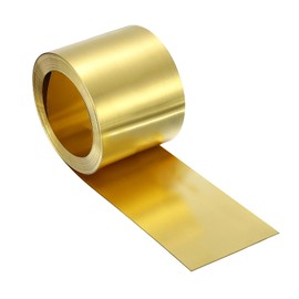 sourcing map Brass Sheet Roll, 0.5 x 40 x 3000mm(TxWxL) Metal Flashing Brass Foil Roll for Crafting, Electrical DIY Projects Repairs, Gold