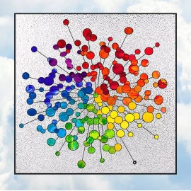 Window Clings Galore Geometric, Modern Circles Faux Stained-Glass WINDOW CLING Size 8" Square Vinyl