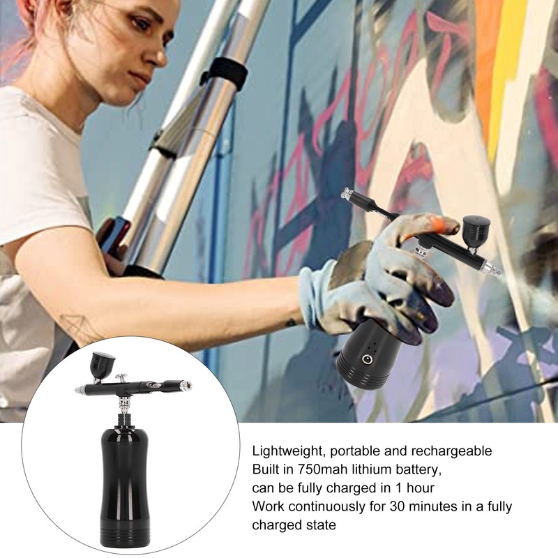 Upgraded Airbrush Kit with Air Compressor Portable Cordless Gun Rechargeable
