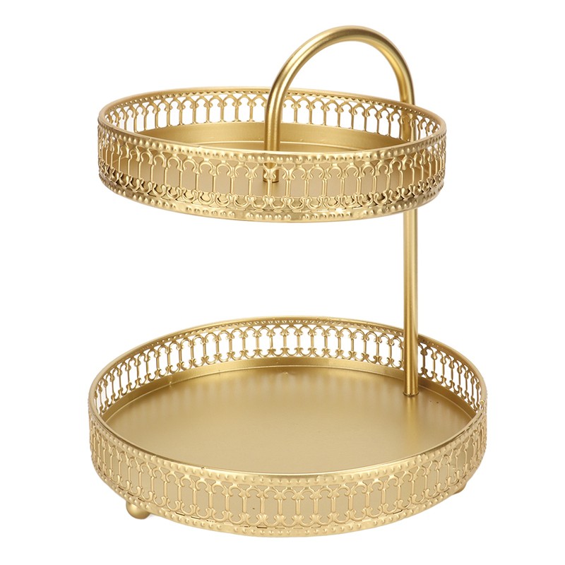 2 Tier Fruit Tray Gold Elegant Large Capacity Decorative Multi