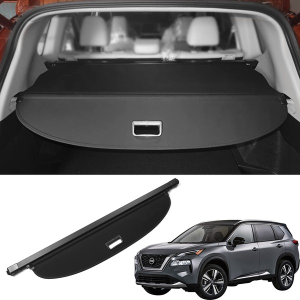 Bomely Fit 2021 2022 2023 Nissan Rogue Trunk Cargo Cover Luggage Retractable Rear Trunk Security Shade Shield Rogue Accessories (Not Fit Rogue Sport)