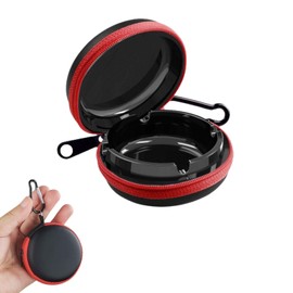 Pocket Ashtray, Ashtray for On the Go with Lid, Pocket Ashtray Odour-Proof, Travel Ashtray with Keyring for Outdoor, Camping