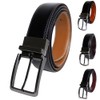 KHIM Mens Leather Belt Reversible, Belts for Men with Rotated
