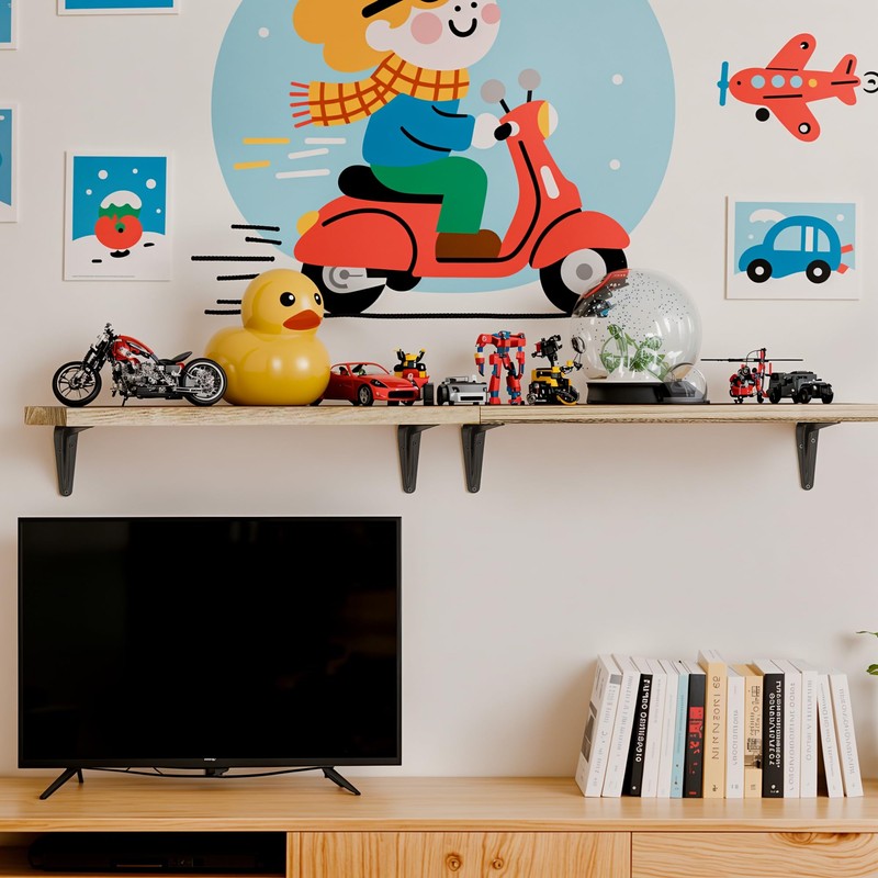 SKYSEN Floating Shelves for Wall Set of 6, 15.7in Wood
