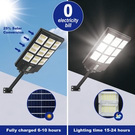 TINSUM Solar Lights Outdoor Motion Sensor,4200W Dusk to Dawn Solar Street Lights Super Bright 7000K Flood Lights IP66 Waterproof Solar Powered for Parking Lot, Street, Yard