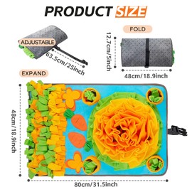 TAIMUTTAL Snuffle Mat for Dogs, 80CM X 48CM Interactive Dog Toys for Boredom & Slow Eating, Durable Dog Puzzle Toys, Dog Enrichment Toy for Small Medium & Large Dogs