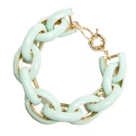 Unbranded NWT!  MINT ENAMEL CHUNKY LINK BRACELET  BOUTIQUE COLLECTION