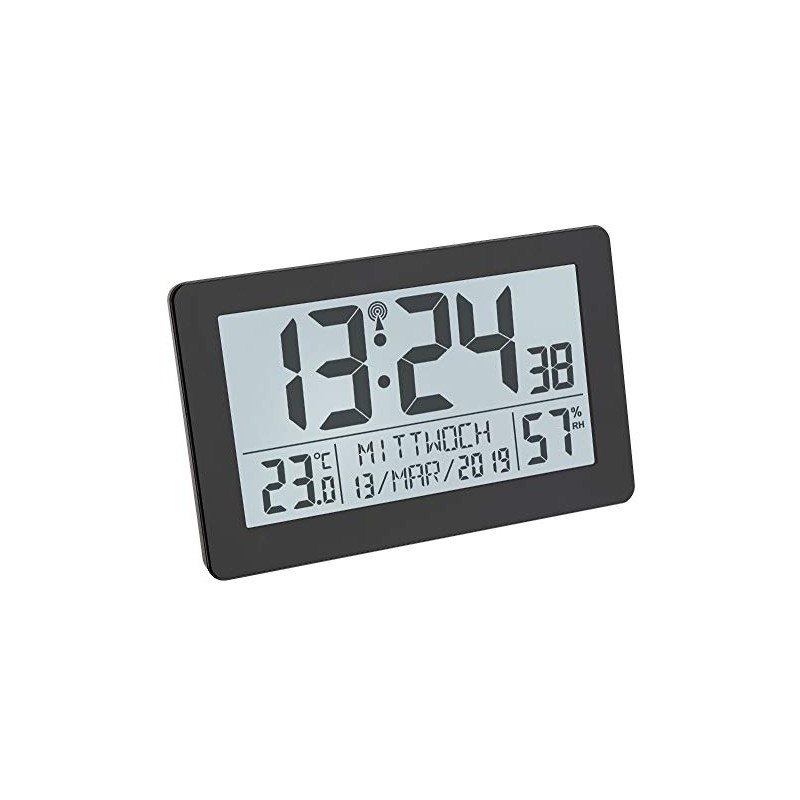 TFA Dostmann 60.2557.01 Digital Radio Controlled Clock with Room Climate