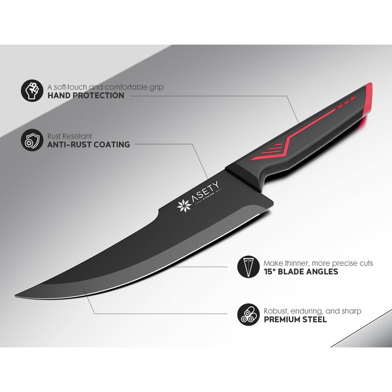 Knife Set - 15 PCS Kitchen Knife Set with Built-in