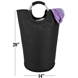 Práctica bolsa de lavandería con asas, 60 L, plegable, de tela, cesta de lavandería para recámara, impermeable, plegable, apta para ropa de recámara
