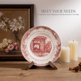 ANBOXIT 4.5 Inch Plate Stand Display - Wooden Picture Frame Holder, Decorative Table Top Easel