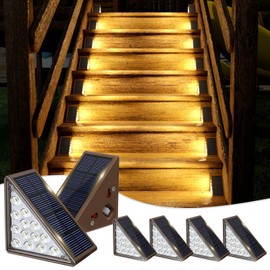 JOFIOS Solar Step Lights for Outside,6pack Solar Stair Lights Outdoor Waterproof IP67,Outdoor Deck Step Lights,Solar Outdoor Lights for Staircase,Patio,Front Step(Warm Brown)