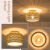ALAISLYC Boho Rattan Flush Mount Ceiling Lights 12 Inch Farmhouse