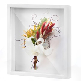 Weysoo Deep Picture Frame for Filling, White Picture Frame, Fillable, 3D Picture Frame, Suvenirs 3 cm, Object Frame, Gift for Photos, Collage, Bridal Bouquet, Wall Hanging (20 x 25 cm)