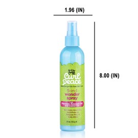 Just For Me Curl Peace 5-In-1 Wonder Spray (3 Pack) - Detangles, Nourishes, Heat-Protects, Reduces Frizz, Adds Shine, Contains Flaxseed, Avocado Oil, Castor Oil, No Animal Testing, 8 oz