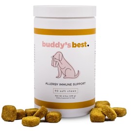 Buddy's Best Allergy Immune Support Soft Chews for Dogs - Natural Dietary Supplement with 90 Soft Chews per Bottle (90 Soft Chews)