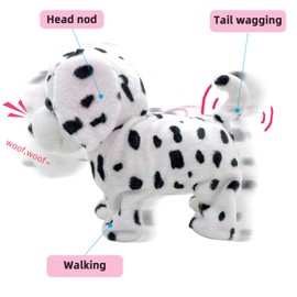 YH YUHUNG Dog with Lead for Running and Barking, Electric Dog Toy Children, Interactive Pet Dog with Function, from 3 Years (Dalmatian)