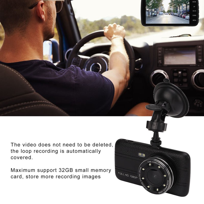4 Inches 1080P 170 Degree Wide Angle Car DVR Front
