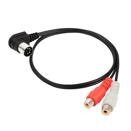 PNGKNYOCN Right Angle Din 5 Pin to RCA Cable.90 Degree 5 Pin Din Male to 2 RCA Female Professional Grade Audio Cable for Bang & Olufsen, Naim, Quad, Stereo Systems(0.5m)