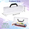 BTSKY 3 Pack Clear Plastic Painting Brush Container with Black